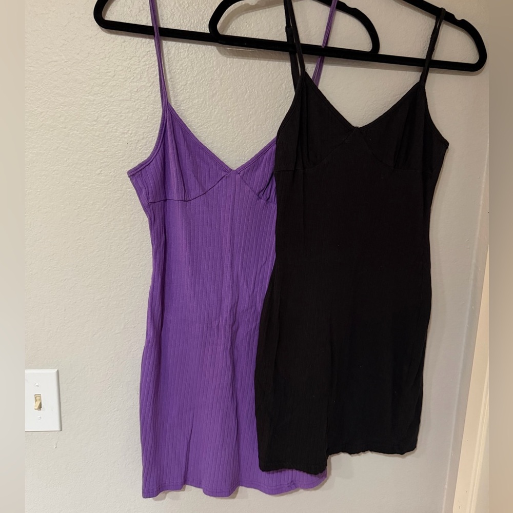 Pair of Dresses - SHEIN - Dress - Cocktail Bodycon - Black Purple - Large - Mini